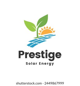 Sun Solar Energy Logo Design Template. Green energy logos