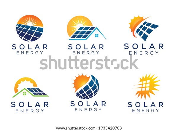 太陽光エネルギーのロゴデザイン のベクター画像素材 ロイヤリティフリー