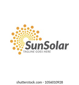 sun solar energy logo icon vector template