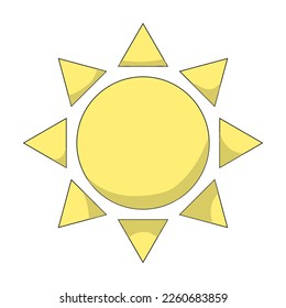 Sun. Solar energy, warmth, seasons, climate, weather conditions, beams, summer, winter, heat, cloudless, warm, day, sunlight, solar battery, cell, generate electricity. Vector illustration