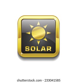 Sun Solar Gold Vector Icon Button