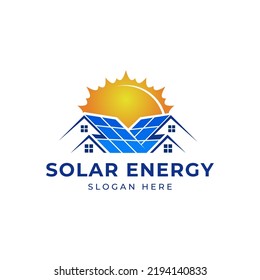Sun solar house energy logo design clipart. Suitable for solar tech business