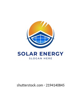 Sun solar house energy logo design clipart. Suitable for solar tech business