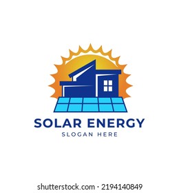 Sun solar house energy logo design clipart. Suitable for solar tech business