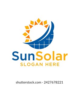 sun solar logo design vector illustration