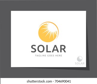 sun solar logo icon vector template