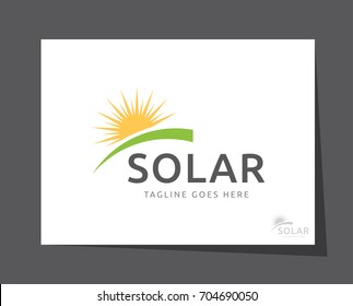 sun solar logo icon vector template