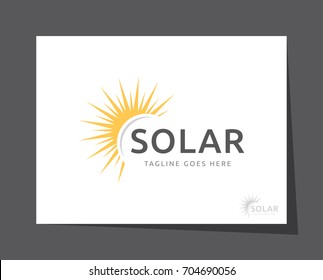 sun solar logo icon vector template