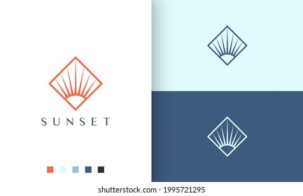 sun or solar logo in simple and modern style