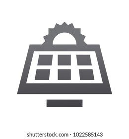 Sun and solar panel icon isolated on white background. Energy symbol modern, simple, vector, icon for website design, mobile app, ui. Vector Illustration. 