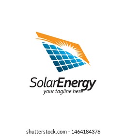 Sun solar panel logo design icon vector template