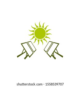 sun solar panel logo design