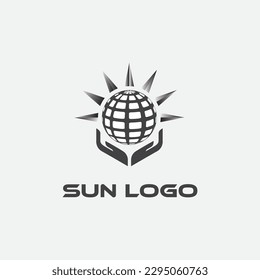 SUN, SOLAR POWER, HAND LOGO VECTOR ILASTATION icons and symbols, sun, arc, window design templates, geometric abstract design elements for decoration , global ICON 