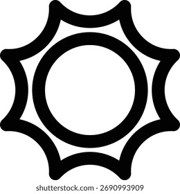 Ícone Sol, Solar, Contorno de Estrela