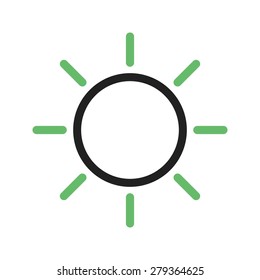 Sun, solar, summer icon vector image. Can also be used for energy and technology. Suitable for web apps, mobile apps and print media.