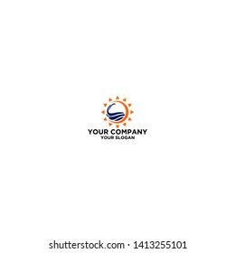 Sun solar wave logo Design