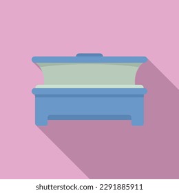 Sun solarium icon flat vector. Spa bed. Skin uv beauty