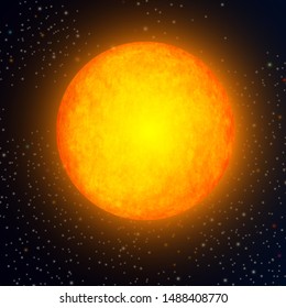 The Sun in space, abstract vector background