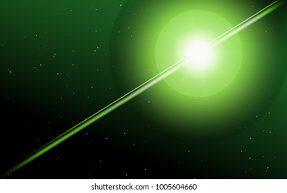 Sun in Space. Cosmos. Sunshine on a Starry Background. Stars in the Sky. Bright Sunlight in the Cosmos. Solar Glare. Sun in Space for Wallpaper, Presentation, Banner, Web Design. Shine. Star Light.