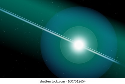 Sun in Space. Cosmos. Sunshine on a Starry Background. Stars in the Sky. Bright Sunlight in the Cosmos. Solar Glare. Sun in Space for Wallpaper, Presentation, Banner, Web Design. Shine. Star Light.