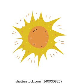 Sun, Space Design Element Cartoon Vector Illustration