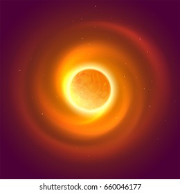 Sun and Space glow background. Vector illustration EPS10