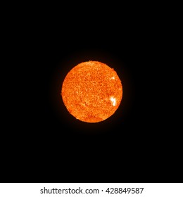 Sun in a space icon. Realistic sun illustration.
