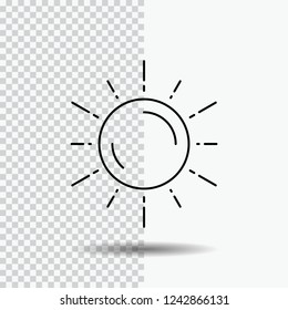 sun, space, planet, astronomy, weather Line Icon on Transparent Background. Black Icon Vector Illustration