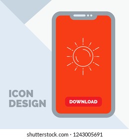 sun, space, planet, astronomy, weather Line Icon in Mobile for Download Page