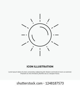sun, space, planet, astronomy, weather Icon. Line vector gray symbol for UI and UX, website or mobile application
