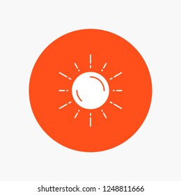 sun, space, planet, astronomy, weather White Glyph Icon in Circle. Vector Button illustration