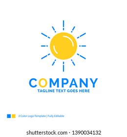 sun, space, planet, astronomy, weather Blue Yellow Business Logo template. Creative Design Template Place for Tagline.