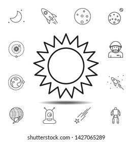 sun, space, planet icon. Simple thin line, outline vector element of Space icons set for UI and UX, website or mobile application
