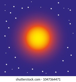 sun in space vector illustration