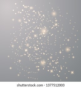 Sun sparks glitter special light effect. Sparkle on transparent background. Christmas abstract pattern. Sparkling magic dust particles. Vector illustrator eps 10.