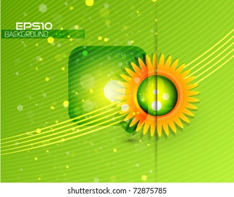 Sun and speech bubble. Abstract nature and technology concept