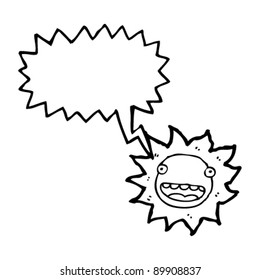 sun with speech bubble cartoon