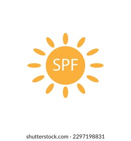 Sun with spf protect cosmetics cream vector icon