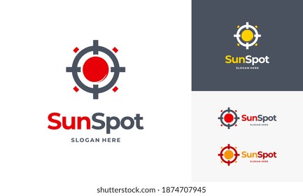 Diseños del logotipo de Sun Spot vectores de concepto, icono de plantilla de logotipo de Sun