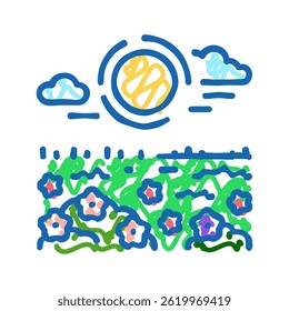 sun spring doodle icon sketch vector. sun spring sign. isolated symbol illustration