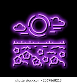 sun spring neon light sign vector. sun spring illustration
