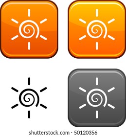 Botones Sun square. Icono negro incluido.