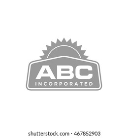 sun star badge abc letter logo