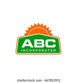 sun star badge abc letter logo