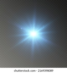 Sun, star, flare png.Bright light effect with rays and highlights for vector illustration.