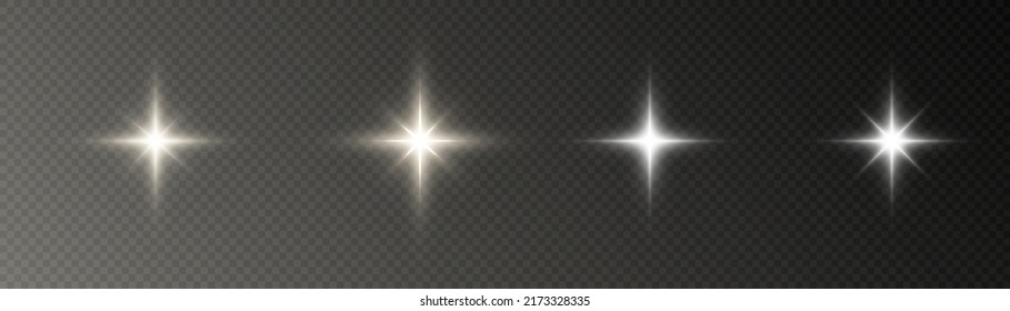 Sun, star, flare png.Bright light effect with rays and highlights for vector illustration.	
