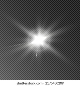 Sun, star, flare png.Bright light effect with rays and highlights for vector illustration.	
