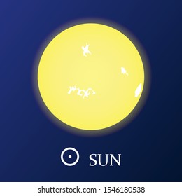 Sun star icon in flat style. Vector illustration