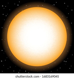sun star illustration on a starry background