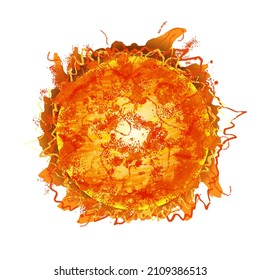Sun Star. Illustraton of the space object in the Solar System, isolated on a transparent background. Vector astronomical element for cosmic universe